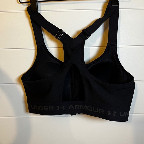 SOLD Sports Bra Black Front Zip Racerback Medium Support Workout 34B - Picture 4 of 7